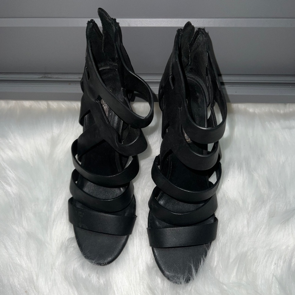 BCBG black wedges